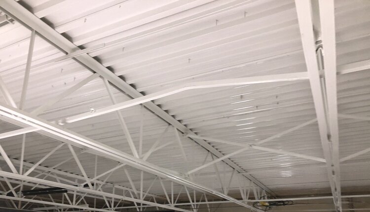 food and beverage ceiling after blasting and painting